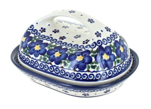 Polish Pottery Spring Blossom Butter Dish