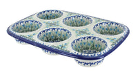 Polish Pottery Misty Muffin Pan