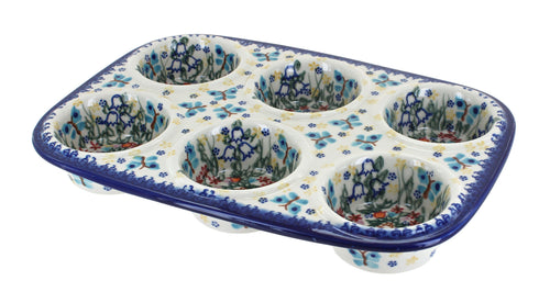 Polish Pottery Garden of Eden Muffin Pan