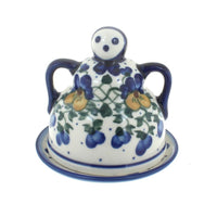 Polish Pottery Pansies Small Cheese Lady