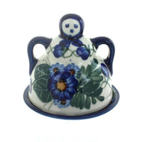 Polish Pottery Forget Me Not Small Cheese Lady