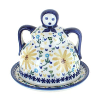 Polish Pottery Yellow Daisy Medium Cheese Lady