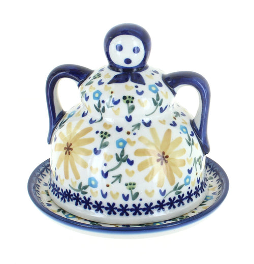 Polish Pottery Yellow Daisy Medium Cheese Lady