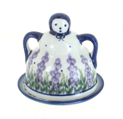 Polish Pottery Lavender Fields Small Cheese Lady