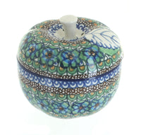 Polish Pottery Mardi Gras Apple Baker