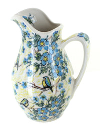 Polish Pottery Bluebird Garden Pitcher