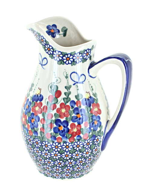 Polish Pottery Garden Butterfly Pitcher