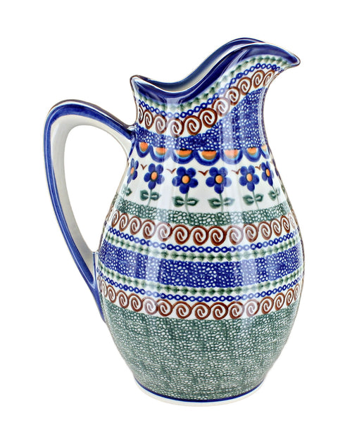 Polish Pottery Aztec Flower Pitcher