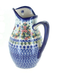 Polish Pottery Winter Cardinal Pitcher
