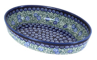 Polish Pottery Seaside Swirl Small Oval Baker
