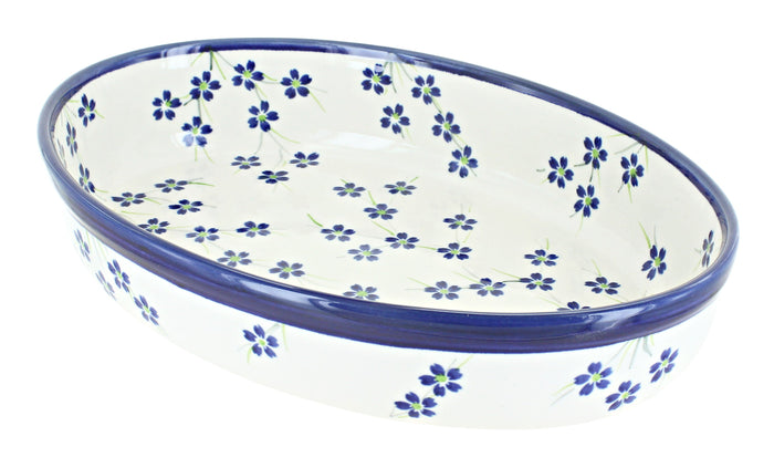 Polish Pottery Willow Small Oval Baker