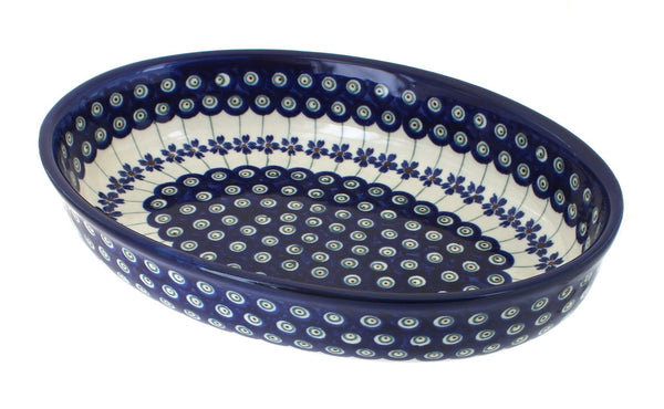 Flowering Peacock Small Oval Baker