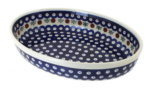 Polish Pottery Nature Small Oval Baker
