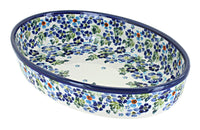 Polish Pottery Vintage Violet Small Oval Baker