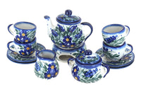 Polish Pottery Hyacinth Miniature Tea Set