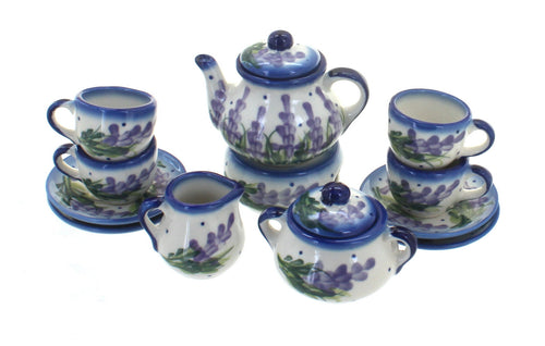 Polish Pottery Lavender Fields Miniature Tea Set