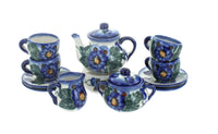 Polish Pottery Forget Me Not Miniature Tea Set