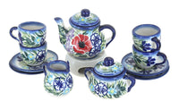 Polish Pottery Summer Garden Miniature Tea Set