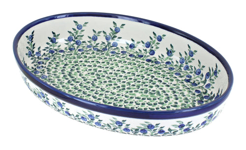 Polish Pottery Porcelain Vine Medium Oval Baker