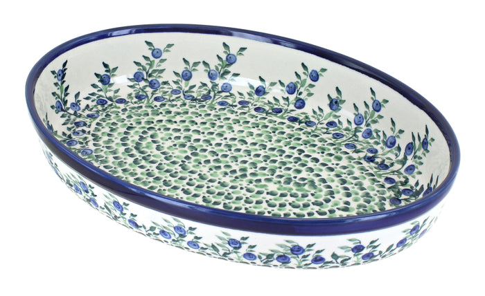 Polish Pottery Porcelain Vine Medium Oval Baker