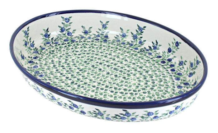 Polish Pottery Porcelain Vine Large Oval Baker