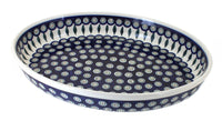 Polish Pottery Peacock Large Oval Baker