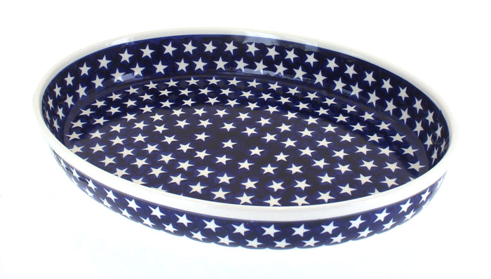 Polish Pottery Stars Large Oval Baker