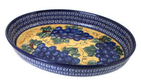 Polish Pottery Grapes Large Oval Baker