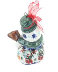 Christmas Bounty Snowman Ornament Polish Pottery