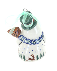 Reindeer Delight Snowman Ornament Polish Pottery