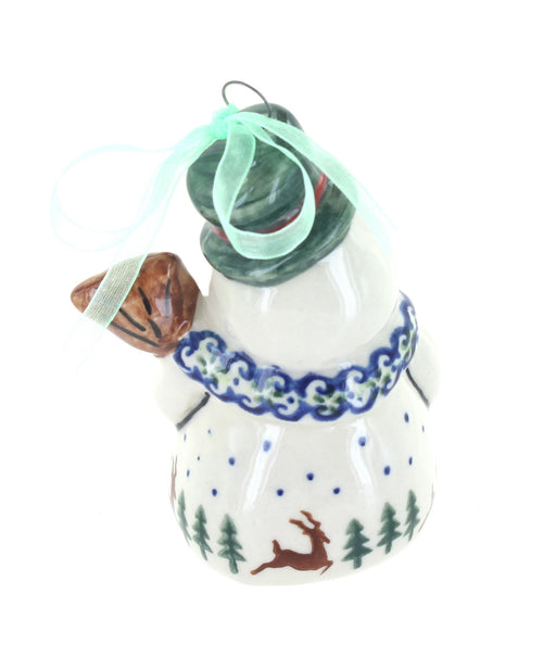 Reindeer Delight Snowman Ornament Polish Pottery