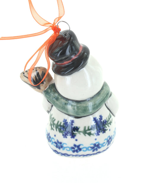 Winter Celebration Snowman Ornament Polish Pottery