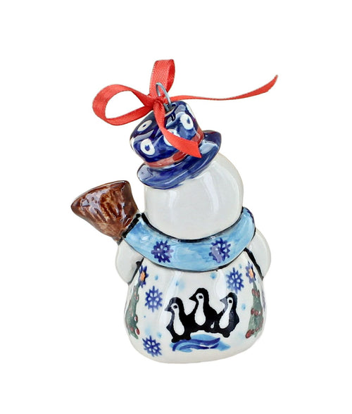 Arctic Holidays Snowman Ornament Polish Pottery