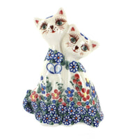 Polish Pottery Garden Butterfly Twin Cats