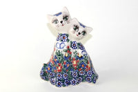 Garden Butterfly Twin Cats Polish Pottery