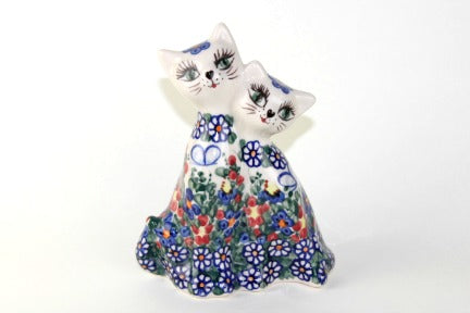 Garden Butterfly Twin Cats Polish Pottery