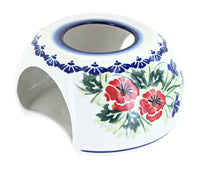 Polish Pottery Cherry Red Bouquet Teapot Warmer