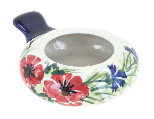 Polish Pottery Cherry Red Bouquet Candle Holder