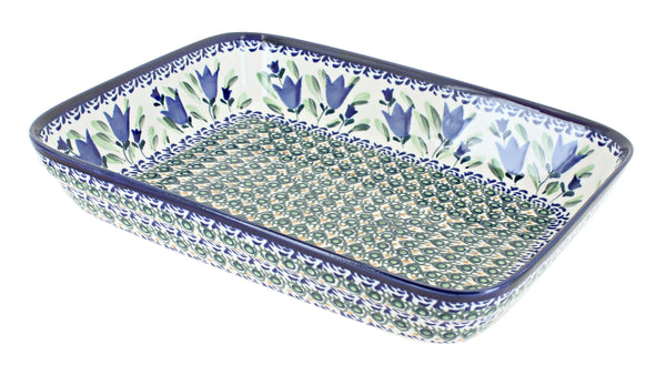Blue Tulip Small Rectangular Baker