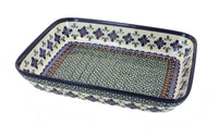 Polish Pottery Mosaic Flower Small Rectangular Baker