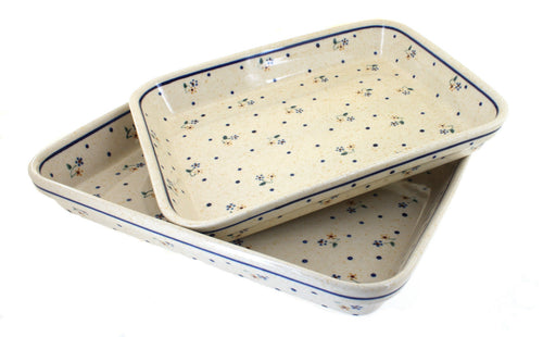 Polish Pottery Country Meadow Rectangular Baker Set