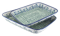 Polish Pottery Porcelain Vine Rectangular Baker Set