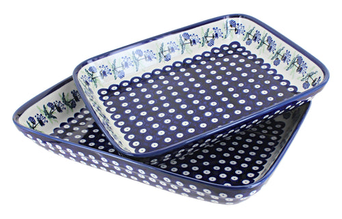 Polish Pottery Sweet Annie Rectangular Baker Set