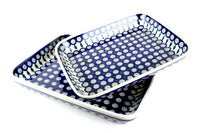 Peacock Rectangular Baker Set Polish Pottery