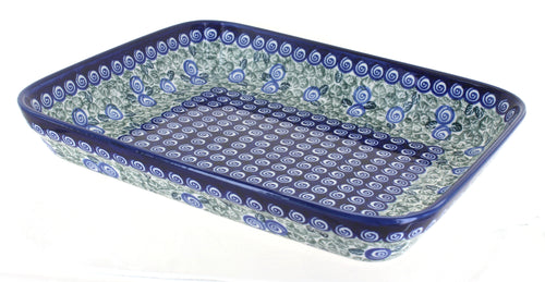 Polish Pottery Seaside Swirl Medium Rectangular Baker