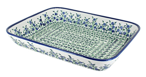 Polish Pottery Porcelain Vine Medium Rectangular Baker