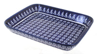 Polish Pottery Winter Nights Medium Rectangular Baker