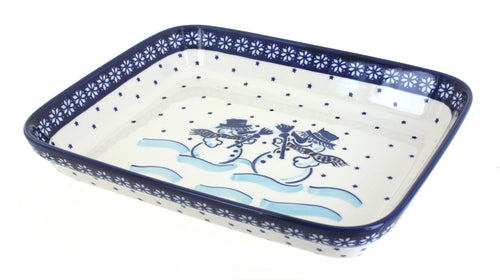 Polish Pottery Frosty Friend Medium Rectangular Baker