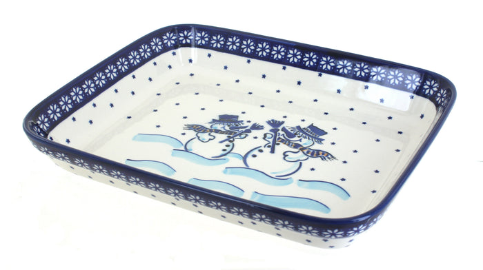 Polish Pottery Frosty Friend Medium Rectangular Baker