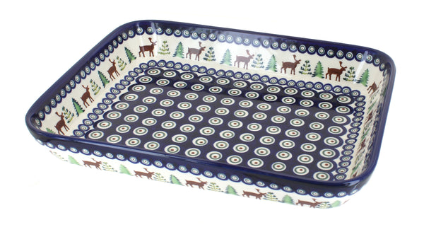 Reindeer Pine Medium Rectangular Baker